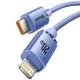 Дата кабель Baseus Crystal Shine Series Type-C to Lightning 20W (1.2m) (CAJY00020) Purple - зображення 3