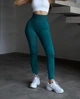 Спортивні жіночі легінси Hot з подвійним пуш-ап для фітнесу та йоги V-пояс Однотонні Безшовні XS-S Смарагд (MA04000LS) - зображення 1