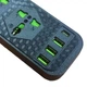 Сетевой фильтр удлинитель 2 метра на 4 розетки, 3 USB 3.4A, Type-C с выключателем и заземлением 3000Вт 16А Power Socket J02 черный - изображение 3