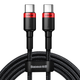 Кабель Baseus Cafule Cable Type-C to Type-C PD2.0 100W 20V 5A 2m CATKLF-AL91 Red-Black - изображение 1