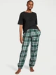 Піжама Бавовна (футболка + штани) Victoria's Secret Flannel Tee-jama Set S Чорна (26710463) - зображення 1