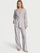 Піжама Фланель (сорочка + штани) Victoria's Secret Long Pajama Set M Блакитна смужка (26673901) - изображение 1