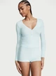 Піжама Модал (сорочка + шорти) Victoria's Secret Modal Henley Short PJ Set S Блакитна (26748269) - изображение 1