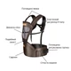 Детский эргорюкзак 3в1 слинг / кенгуру / переноска, бустер для детей от 0-36 месяцев, до 30 кг, коричневый (88572000) - изображение 2