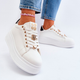 Sneakersy damskie na wysokiej platformie Herbisa 41 Białe (5905677082043) - obraz 4