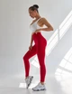 Спортивные женские леггинсы Hot для фитнеса и йоги c двойным пуш-ап V-пояс Бесшовные Однотонные M Красные (MA15000LM) - изображение 2