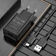 Мережевий зарядний пристрій BOROFONE BA68A Glacier single port charger set(iP) 10.5W Black (BA68ALB) - изображение 3