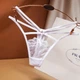 Витончені мереживні трусики стрінги Honey Fashion Accessories XS/S білий (2-268) - зображення 1