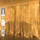 Гирлянда штора Роса + пульт, 3x3м, 300 LED, от USB и сети 220В, 10 нитей, 8 режимов, Теплый белый - изображение 1