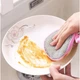 Двостороння мочалка для миття посуду, 12 см (Універсальна кухонна губка-скребок) - зображення 4
