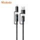 Многофункциональный нейлоновый кабель 4-в-1 Mcdodo 60W USB-C/USB-A to USB-C/Lightning Travel Cable 1.2m CA-1990 - изображение 2