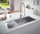 Мийка для кухні GROHE з нержавіючої сталі Sink K1000 1160x520мм прямокутна врізна матова 0.7мм із сифоном (31582SD0) - зображення 2