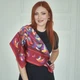 Шовкова хустина UAMAZE з Самчиківським розписом "Квітка Життя" 65х65см червона - зображення 3