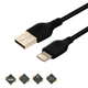 Кабель эластичный XO NB103 USB - Lightning 2 метра черный - изображение 5