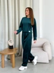 Костюм жіночий плюшевий кофта та штани Casual Style Collection L-XL зелений - зображення 1