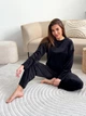 Костюм женский плюшевый кофта и штаны Casual Style Collection L-XL черный - изображение 8
