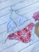Жіночий купальник роздільний бюстик шторки та трусики Prettylittlething Помаранчевий з білим 13380 M (44) - зображення 2