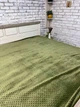 Плед пушистый из флиса на диван 240х215 см Зеленый (П4К-mur-flis-pled-002-04) - изображение 1