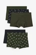 Набор коротких хлопковых боксеров H&M 5 шт M Khaki green/black разноцветный 2016 - изображение 1