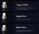 Кабель для быстрой зарядки универсальный Baseus 3 в 1 Lightning micro-USB USB Type-C Черный - изображение 3
