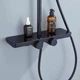 Комплект: Душова кабіна DUSEL DSL194B Black matt 1000*1000, скло прозоре+ Душова система з термостатом DUSEL BRONX - зображення 15
