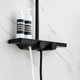 Комплект: Душова кабіна DUSEL DSL194B Black matt 1000*1000, скло прозоре+ Душова система з термостатом DUSEL BRONX - зображення 3