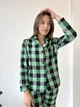 Домашняя женская пижама COSY в клетку зелено/черная рубашка+штаны XL (CS) - изображение 5