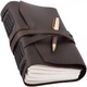 Кожаный Блокнот записная книга A5 с фирменной ручкой Comfy Strap ручной работы из кожи Crazy Horse Темно-коричневый - изображение 1