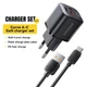 Комплект Зарядное устройство GaN 20W + USB кабель Type-C 7A Essager ES-CD34 черный - изображение 1