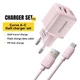 Комплект Зарядное устройство GaN 20W + USB кабель Type-C 7A Essager ES-CD35 розовый - изображение 1