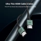 Кабель HDMI UGREEN 8K HDMI 2.1 48 Гбит/с 8K@60Hz 4K@120Hz алюминиевый корпус 2 м Black/Green (HD155) - изображение 4