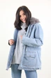 Куртка жіноча Джинс Lingjeer 405 хутряна підкладка (Синій L/XL) - зображення 3