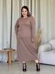Платье в рубчик длинное осеннее женское Merlini Градо 700001344 4XL-5XL Мокко (700001344_4) - изображение 6