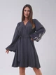 Плаття-вишиванка жіноче з візерунком ISSA PLUS SA-546 L/XL Темно-сіре (issa2007682623747) - зображення 1