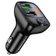 Адаптер автомобільний BOROFONE BC41 Eminency QC3.0 Car BT FM transmitter 18W Black - зображення 2