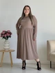 Платье в рубчик длинное осеннее женское Merlini Донато 700001384 2XL-3XL Мокко (700001384_3) - изображение 1