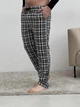 Пижамные штаны в клетку фланель серые XL - изображение 1
