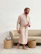 Домашній вафельний бежевий халат 2XL - зображення 3
