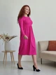 Платье в рубчик длинное осеннее женское Merlini Донато 700001388 L-XL Розовое (700001388_2) - изображение 7