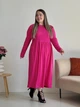 Платье в рубчик длинное осеннее женское Merlini Донато 700001388 L-XL Розовое (700001388_2) - изображение 11