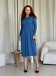 Платье в рубчик длинное осеннее женское Merlini Донато 700001391 2XL-3XL Синее (700001391_3) - изображение 6