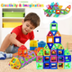 Детский магнитный конструктор на 50 деталей 3D магниты Magnetic Tiles - изображение 2