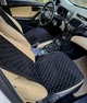 Накидки на передние сиденья Favot для TOYOTA Corolla E150. С алькантары. Черные с серой ниткой - изображение 2
