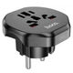Універсальний перехідник для розетки HOCO AC6 Unimpeded Universal Conversion Plug 10А Black (6931474791511) - зображення 1