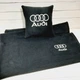 Плед та подушка автомобільні з вишивкою логотипа Audi Чорний + Чохол для зберігання (0741) - изображение 1