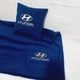 Плед та подушка автомобільні з вишивкою логотипа Hyundai Синій + Чохол для зберігання (0732) - изображение 1