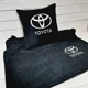 Плед та подушка автомобільні з вишивкою логотипа Toyota Чорний + Чохол для зберігання (0735) - изображение 1