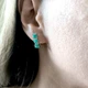 Серебряные серьги с натуральным изумрудом 2.106ct, фианитами (2162230) - изображение 7