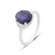 Серебряное кольцо с натуральным сапфиром 3.873ct, фианитами, вес изделия 2,44 гр (2162513) - изображение 1