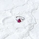 Срібна каблучка з натуральним рубіном 2.633ct, фіанітами, вага виробу 3,3 гр (2165316) - зображення 6